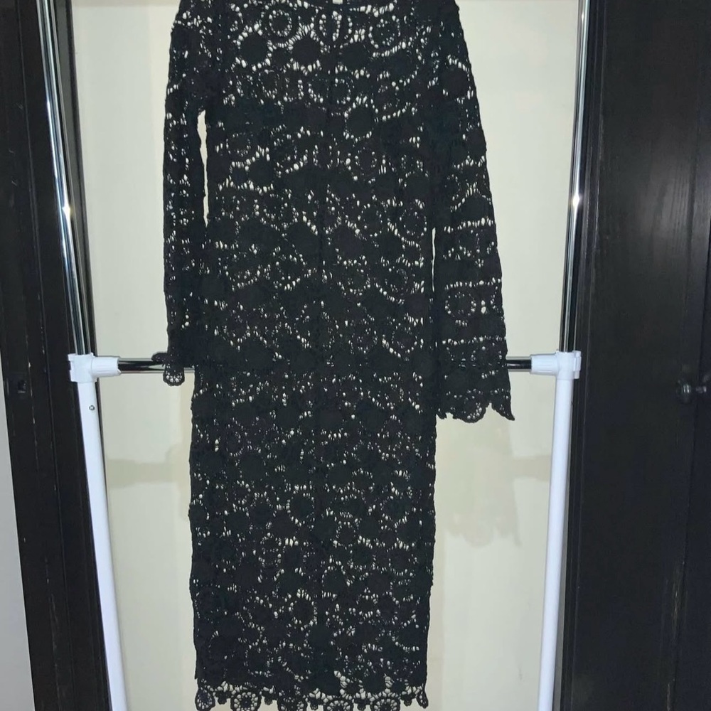 H&M Black Lace Midi Dress